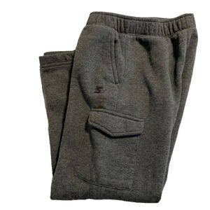 Starter Boys Charcoal Gray Fleece‎ Cargo Sweatpants Joggers Size S 6-7